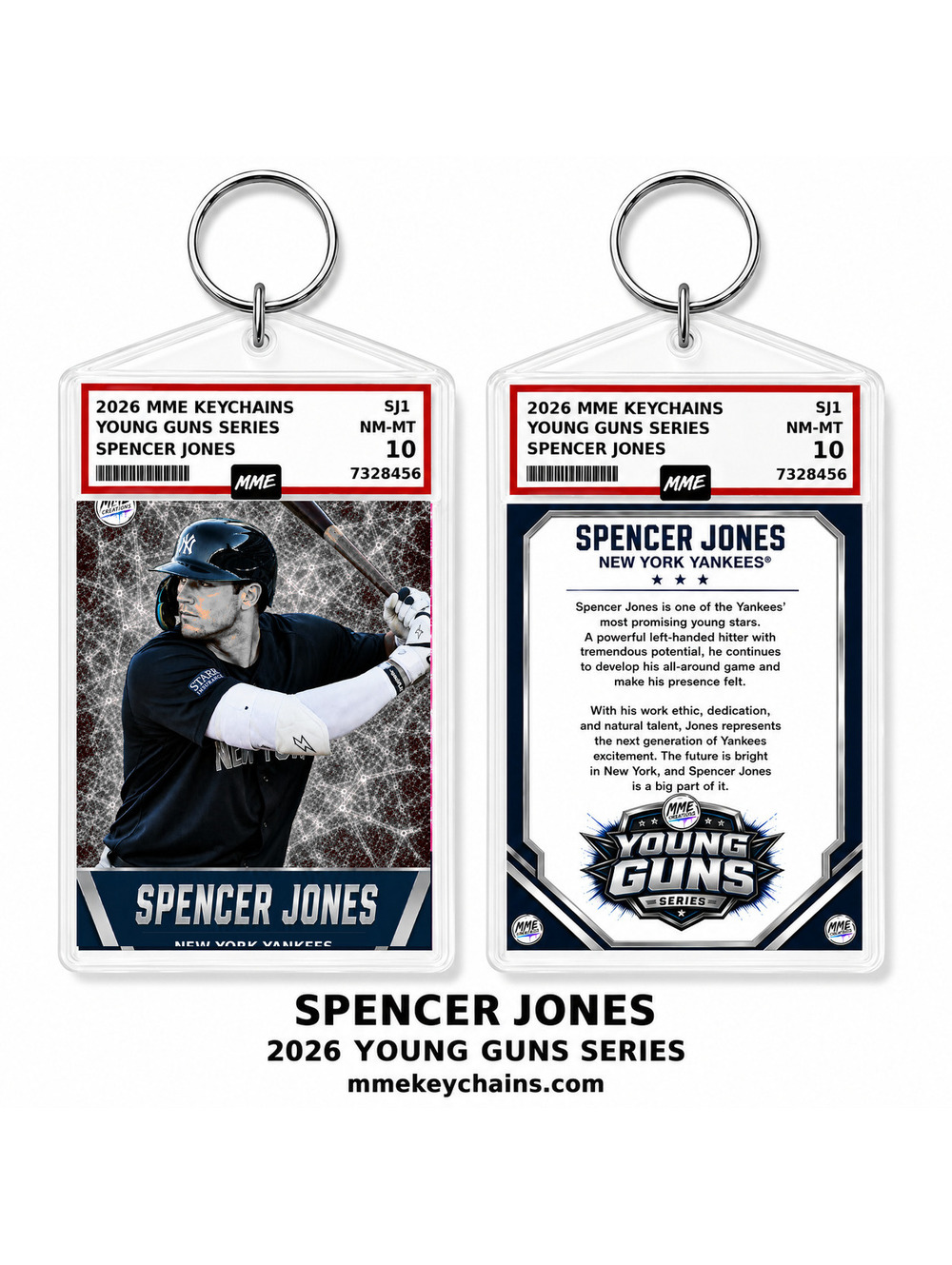 4263 Spencer Jones Young Guns Series Hand Made Acrylic Photo Keychain Silver Ice